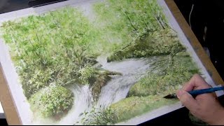 水彩画制作過程22（奥入瀬を描く）ムッチーWATERCOLOR PROCESS22 [upl. by Aisila]