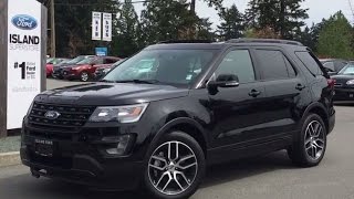 2017 Ford Explorer Sport EcoBoost AWD w Gloss Black Trim Review Island Ford [upl. by Koser]