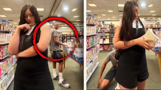 Woman Confronts ‘Creep’ Inside Barnes and Noble [upl. by Nairdna299]