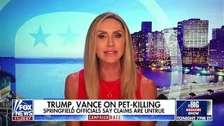 Lara Trump struggles to defend migrant peteating claims [upl. by Ahsemik]