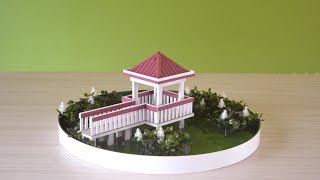 Wow  how to make a beautiful mini rest house in lake [upl. by Iramat415]