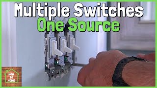 How To Wire 3 Switches With One Power Source  Install Multiple Light Switches In One Box [upl. by Melliw]