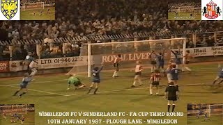 WIMBLEDON FC V SUNDERLAND FC–FA CUP THIRD ROUND–10TH JANUARY 1987–PLOUGH LANEWIMBLEDON [upl. by Pierce]