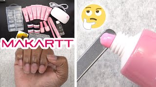 Trying Makartt Pink Polygel Kit [upl. by Aylatan686]