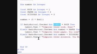 Rock Paper Scissors Game A Visual Basic Tutorial [upl. by Jena268]