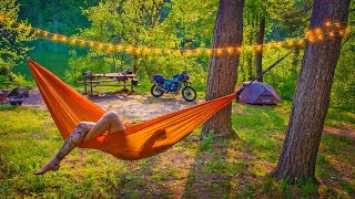 Relaxing Solo Motorcycle Camping Trip Camping ASMR [upl. by Nagah821]