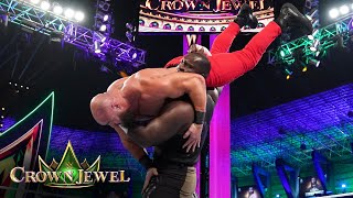 Omos slams Braun Strowman with ease WWE Crown Jewel WWE Network Exclusive [upl. by Emelen]