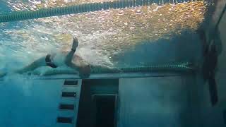 Backstroke Finish Submerge at Flags and Dolphin Kick in  1 Arm Pull before Wall [upl. by Mercie]