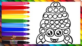 Dibuja y Colorea Un Arcoiris Cangrejo Ermitaño POP IT 🦀🌈 Dibujos Para Niños [upl. by Eelsnia]