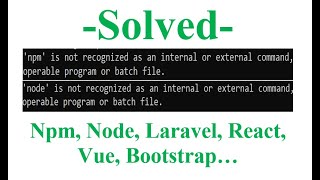 node  npm is not recognized as internal or external command [upl. by Aratal132]