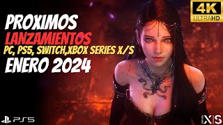 TOP PROXIMOS Juegos Enero 2024  PC  PS5  Switch  Xbox Series XS✅ [upl. by Acirederf]