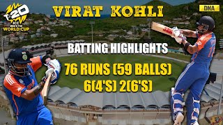 IND Vs SA Highlights Virat Kohli Hits Fifty In T20 World Cup Final I Virat Kohli Batting Highlights [upl. by Okiam]