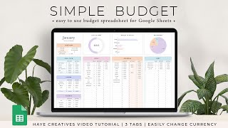 Budget Planner Spreadsheet for Google Sheets [upl. by Frederich]