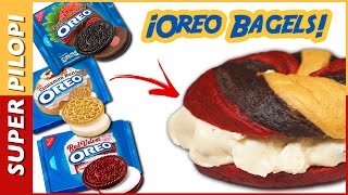 Oreo bagel de tres colores  Receta [upl. by Idnew]