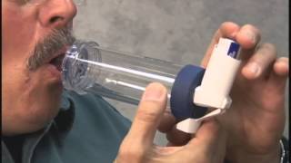 Managing asthma Using a metered dose inhaler with a holding chamber [upl. by Indys]