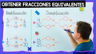 Obtener fracciones equivalentes por amplificación y simplificación [upl. by Eimorej]