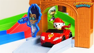 PJ MASKS Gameplay ❤️ Catboy and Owlette with Paw Patrol Skye Cartoons for kids  Costume Time [upl. by Asilad]