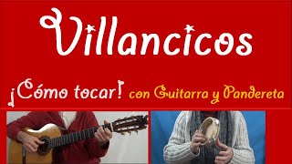 🧑‍🎄Villancicos🥳Cómo tocarlos y cantarlos con Guitarra y pandereta  Tutorial [upl. by Selie555]