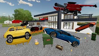 Millionaires Mansion and Racecars are Destroyed  Farming Simulator 22 [upl. by Arv]