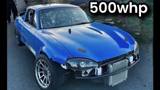 CRAZIEST 1JZ SWAPPED MIATA 500WHP [upl. by Ingunna]