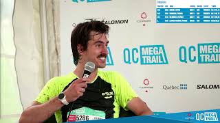 Entrevue à l’arrivée Hotseat  Patrick LehouxGagnon  Québec Mega Trail 2023 [upl. by Aeiram574]