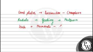 14 Match the following a Operculum i Ctenophora b Parapodia ii Mollusca c Scales ii [upl. by Nerrej]