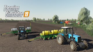 FS19 Timelapse 53 Посев кукурузы тракторами МТЗ1221 с сеялками John Deere 7000 [upl. by Refeinnej]