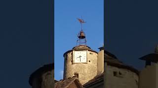 Tintement de 8h30 à la Tour de Lhorloge de La Canourgue Lozère [upl. by Dez171]