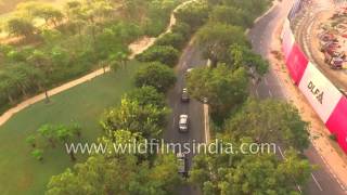 Construction of DLFs ultra luxury projects Camellias in Gurgaon aerial footage [upl. by Akemak]