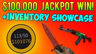 CS GO  100000 Jackpot Win  Winners Inventory Showcase [upl. by Jonas]