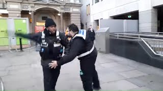 Charing cross security guard tries to assault under cover cops stop attempted assault [upl. by Airdnahc660]