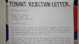 How To Write A Tenant Rejection Letter Step by Step Guide  Writing Practices [upl. by Eglanteen]