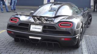 Koenigsegg Agera R COLD STARTUP and driveaway [upl. by Airotnes]