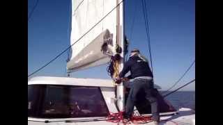 NAUTITECH OPEN 40 RAISING MAINSAIL [upl. by Duer109]