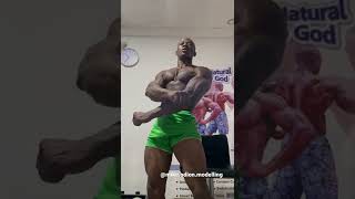 Good morning big shredded natural African muscle flex fitness gym [upl. by Barrett]