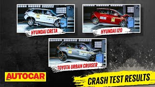 Crash test Hyundai Creta i20 amp Toyota Urban Cruiser Global NCAP ratings out  Autocar India [upl. by Neehar]