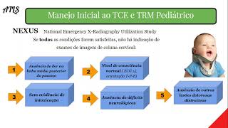 Avaliação da Coluna Cervical em Crianças  Aplicação do NEXUS [upl. by Gilchrist]