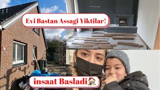 Yeni Ev insaati Basladi insaat icin Alisveris Tum Duvarlar Yikildi hollandadanatesailesi [upl. by Rabiah]