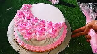 New trick  Cake की बिलकुल नयी डिजाइन  New trick for cake decoration  Easy cake  New Cake Desiygn [upl. by Vassaux982]