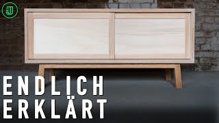 So baust du dir SCHIEBETÜREN aus HOLZ  Designer Kommode selber bauen 4  Jonas Winkler [upl. by Elnore]