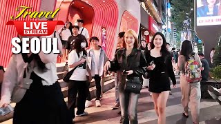 Live Seoul Travel  Walking tour Seoul Tourist spot  Gangnam Night street walk Live  Seoul night [upl. by Asilim]