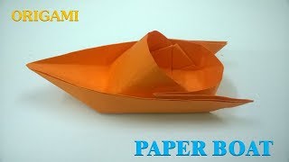 How to make a Paper Boat Origami Tutorial canoe [upl. by Cuda]