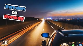 Night Driving From Sweden to Norway 4K [upl. by Frymire]