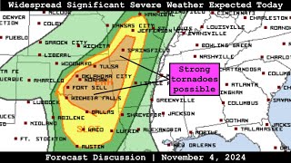 Forecast Discussion  November 4 2024  Widespread Significant Severe Weather Expected Today [upl. by Hsepid]