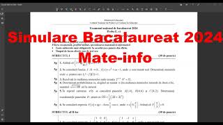 Simulare Bac 2024 Matematică mateinfo [upl. by Jermayne]