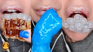 ASMR Eating Frozen HONEY  Raw HONEYCOMB  BOBA Balls Mukbang 먹방 [upl. by Nonnair]