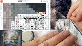 Cross Stitch A Finish Stitch With Me 110 with talking [upl. by Renferd]