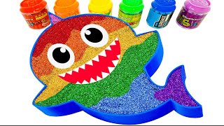 ASMR Video  How To Make Rainbow Baby Shark Bathtub With Mixing Slime ASMR  YoYo Sand E [upl. by Arquit843]