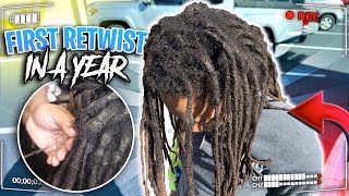 Dreadlock Transformation  First ReTwist After A YEAR  Emotional [upl. by Llerroj]