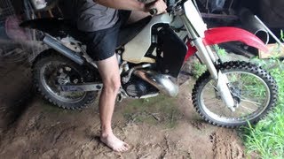 Honda CR500 Barefoot start [upl. by Isolda]